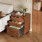 devaise 3 drawer file cabinet, wood under desk shown in use