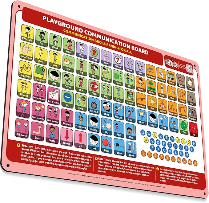Weather-Proof Aluminum School Playground Communication Board by SmartySymbolsCommunication