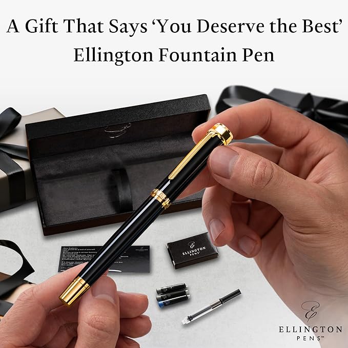 Ellington Pens Luxury Fountain Pen Set- Smooth Medium Nib- Includes 3 Ink - Image 3