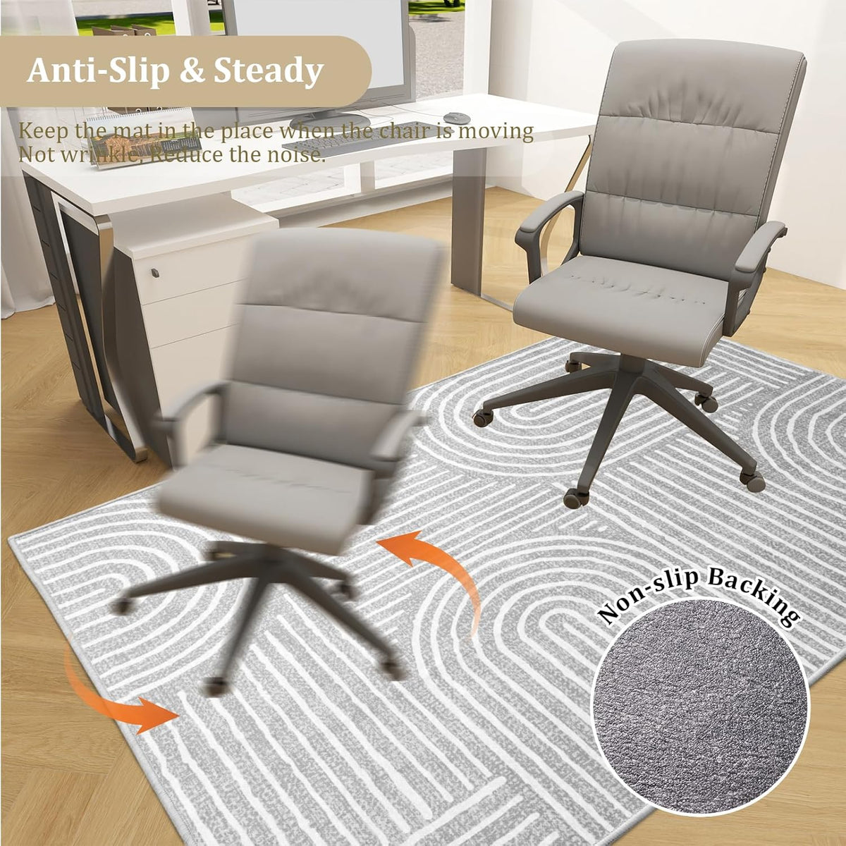 Office Chair Mat for Hardwood Floor, 60"x45" Easy Glide Computer De...