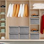 Bagnizer Large 22 Quart Linen Fabric Foldable Storage Bin Cube Organizer Basket - Image 6