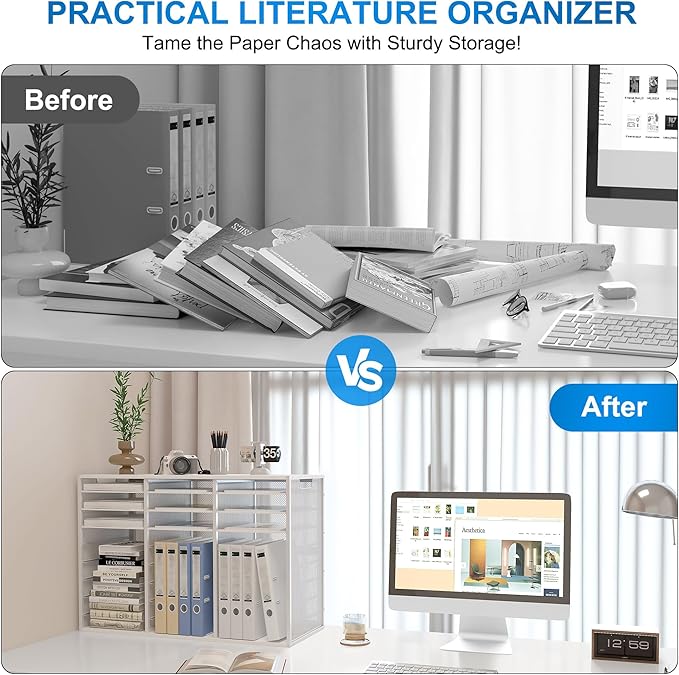 PAG-Mass Mail Sorter Adjustable Countertop Mail Holder, Heavy Duty Literature - Image 3