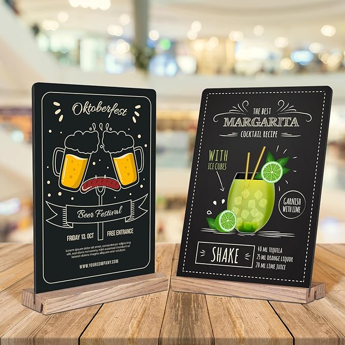 8.6x11.7 Chalkboard Signs with Base - Image 3