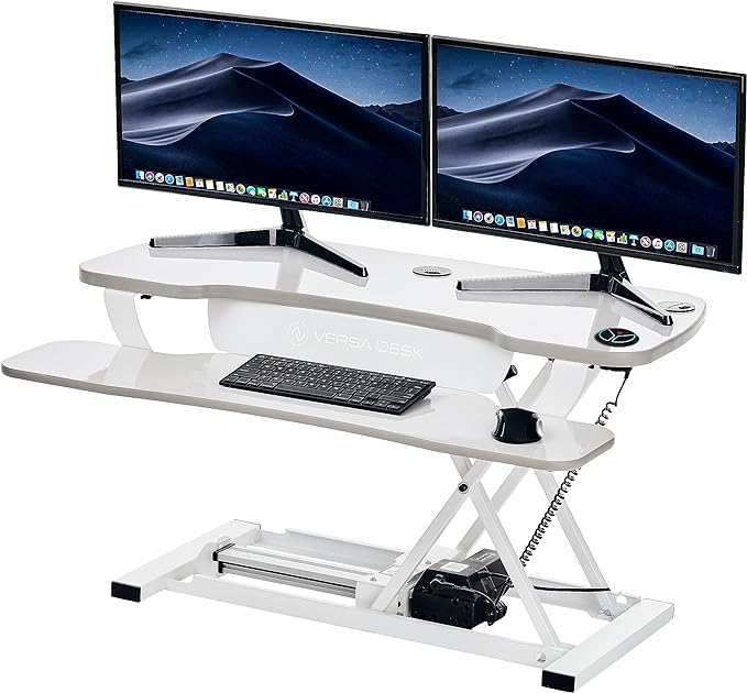 VERSADESK® Electric Standing Desk Converter, 40 Inch Large PowerPro™ Height by VERSADESK