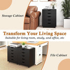 Giantex 5-Drawer Storage Cabinet, Mobile Lateral File Cabinet - Image 9