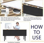 HolyMaji 60" Under Desk Privacy Panel Self-Adhesive Modesty Panel 600D Heavy - Image 3
