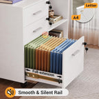 devaise 3-drawer file cabinet with lock, mobile wood, package contents