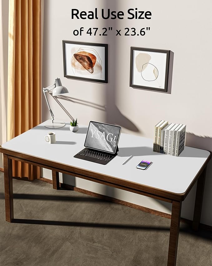 YSAGi Leather Desk Protector, Office Mat, Large Mouse Mat, Non-Slip PU Leather - Image 3