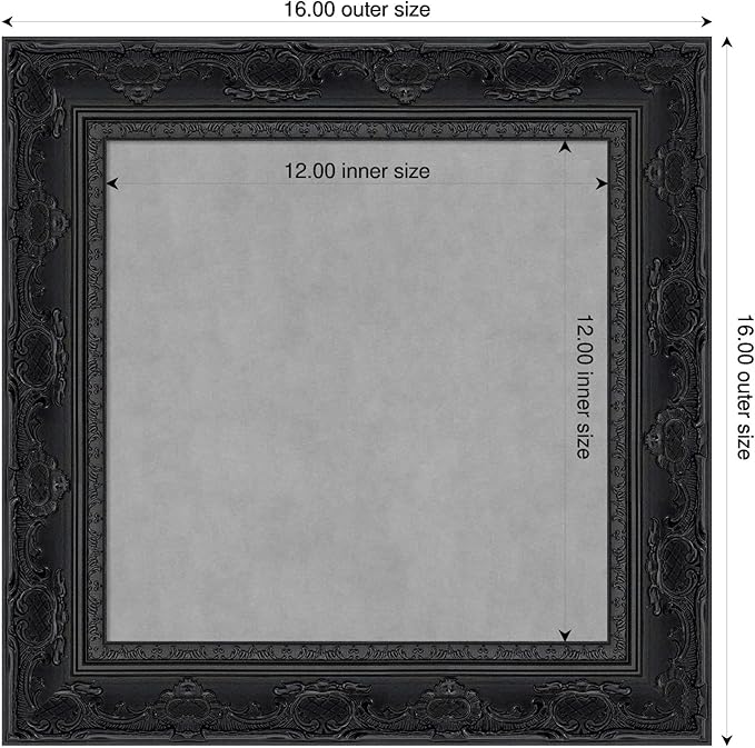 Amanti Art Black Framed Magnetic Board 16x16 X-Small Vision Board - Image 2