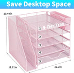 Gugsey Desk Organizer, 5-Tier Paper Letter Tray Organizer - Image 2