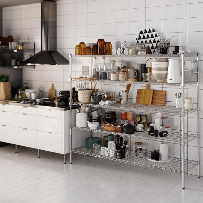 Regal Altair 21" Deep x 72" Wide x 64" Height Wire Shelving Kit | 5-Tier | NSF - Image 2
