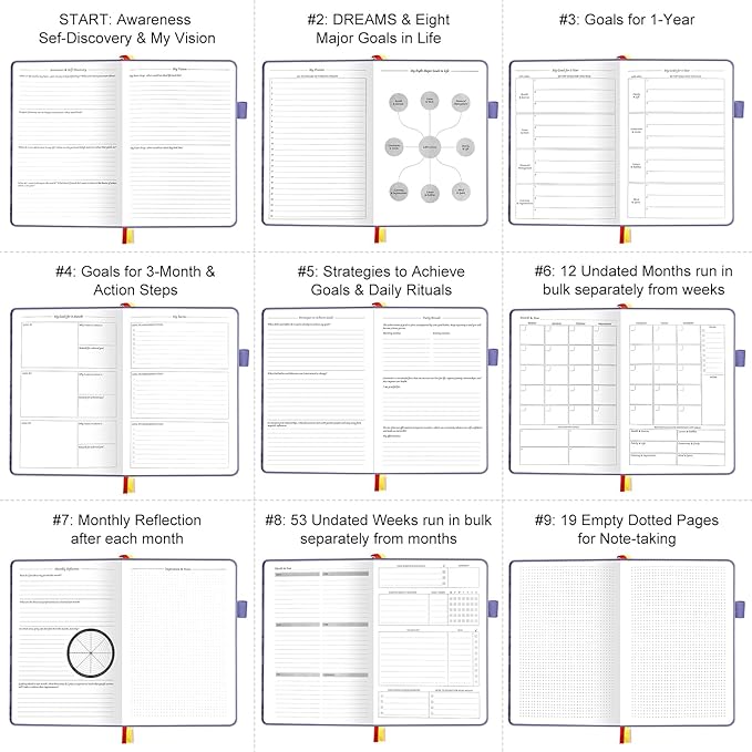 Undated Luxurious Weekly & Monthly Planner to Increase Productivity Hit Your - Image 5