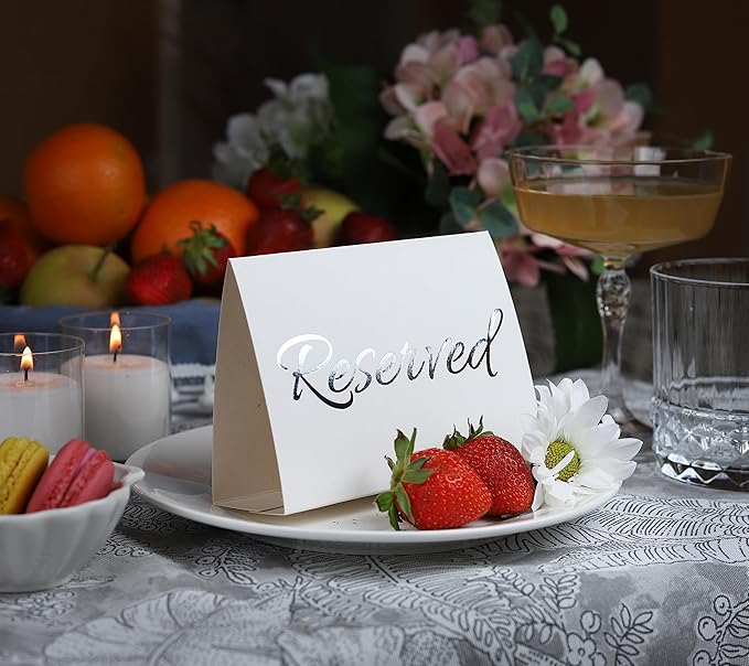 20 Pack Modern White Reserved Table Sign - Image 2