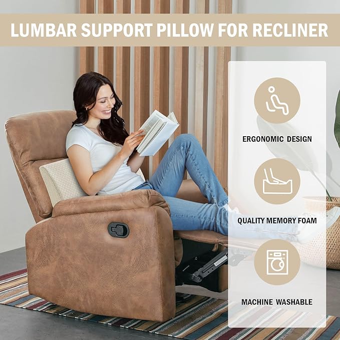 HOMBYS Lumbar Support Pillow for Recliner Chair, Memory Foam Back Support - Image 2