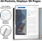Dunwell Presentation Binder 48-Pocket, Displays 96 Pages, 8.5x11 Portfolio - Image 3