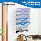 Gawerk 6 Tier Hanging File Organizer, Mesh Wall File Holder Paper Folder Rack - Image 5