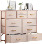 LUMTOK 10-Drawer Dresser, Fabric Storage Dressers Drawers by LUMTOK