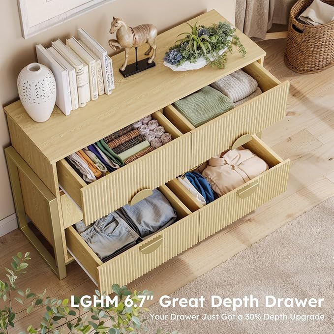 LGHM Fluted Dresser for Bedroom - Image 8