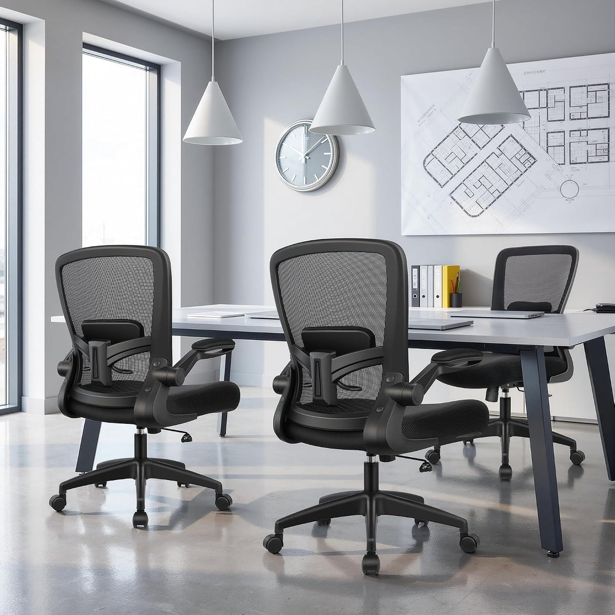 felixking office chair, ergonomic desk chair breathable mesh shown in use