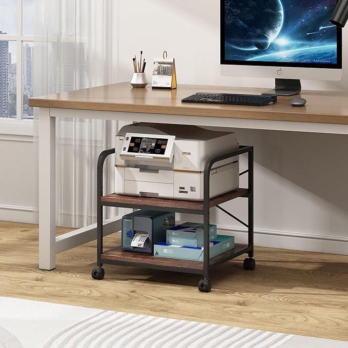 Fannova Under Desk Printer Stand, 20 Inches Deep Large Printer Table - Image 5