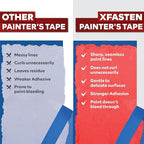XFasten Blue Painters Tape 1 Inch Wide x 6, 480 Feet 36-Pack Bulk UV - Image 4