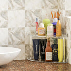 Sezanrpt 2 Tier Acrylic Corner Shelf Organizer Storage 9.5x9.5x8 Inch, - Image 4