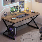47 Inch Computer Desk, Home Office Desk for Writing Study Rustic Oak | Industrial Wood Metal Executive Work Study Desk, Modern Simple PC Gaming Computer Table for Study Workstation