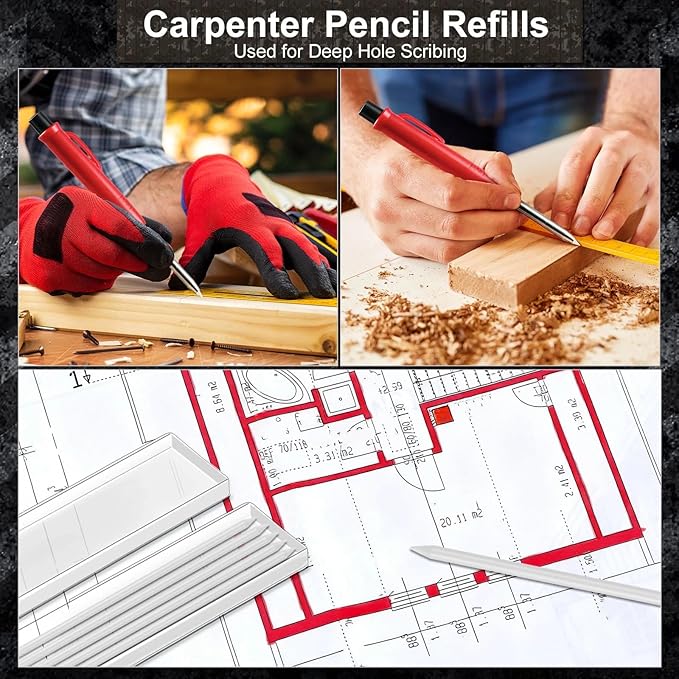 Zhehao 120 Pieces 2.8 mm Carpenter Pencils Lead Refills HB Refill - Image 7