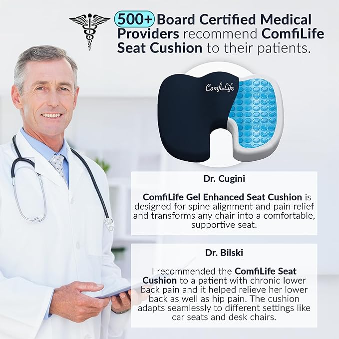 ComfiLife Gel Enhanced Seat Cushion – Office Chair Cushion – Non-Slip Gel & - Image 3