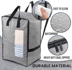 TAILI 2 Pack Gray Moving Bags w/Adjustable Backpack Straps, Moving Supplies - Image 7
