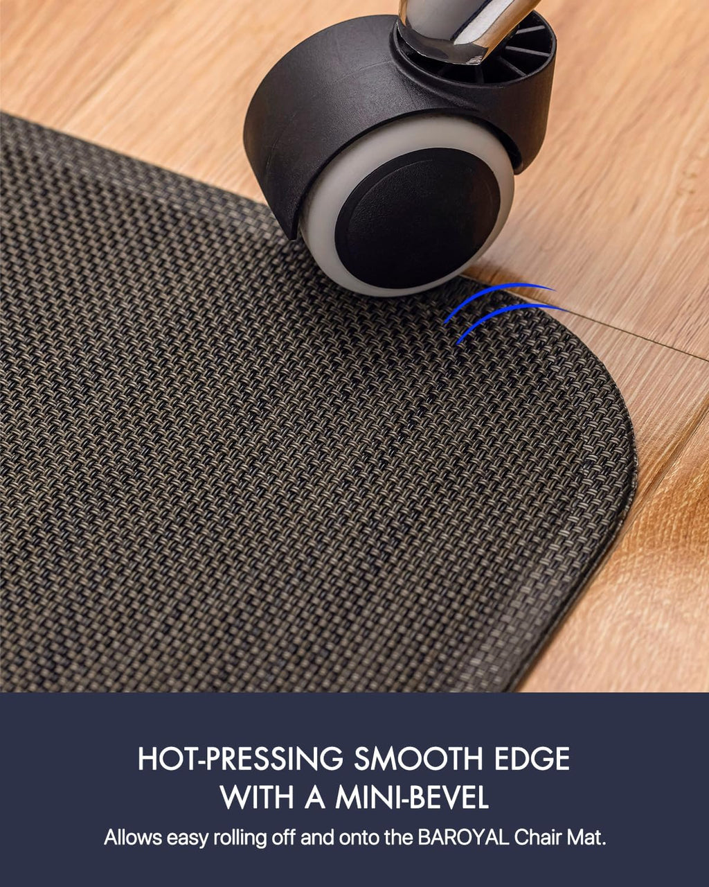 Baroyal Office Chair Mat for Hardwood Floor Under Desk Computer Rolling Chair Mat for Wood/Tile Floor Non-Slip Heavy Duty Desk Rug PVC Plastic Hard Floor Protector 36" x 48" (Espresso)