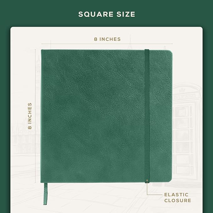 Beechmore Books Square Sketchbook – 8x8 Premium Vegan Leather Bound Large - Image 3