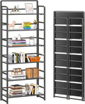 4NM No Assembly 6 Tiers Folding Bookshelf Storage Shelves Vintage Bookcase by 4NM