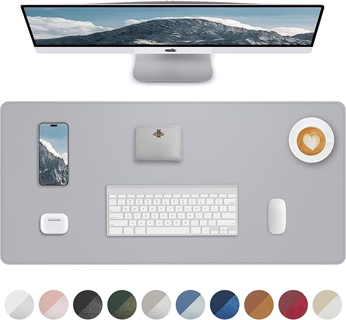 PU Leather Desk Blotter Mat, Large Mouse Pad, Non-Slip & Waterproof Desk Cover by AFIING