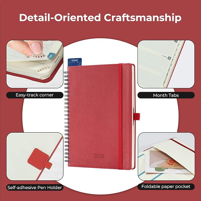 IN-LUXPRO Planner 2026 Daily Weekly and Monthly, 12 Months Spiral Bound - Image 6
