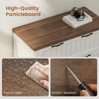 sedeta farmhouse 3 drawer file cabinet for home, front angle view