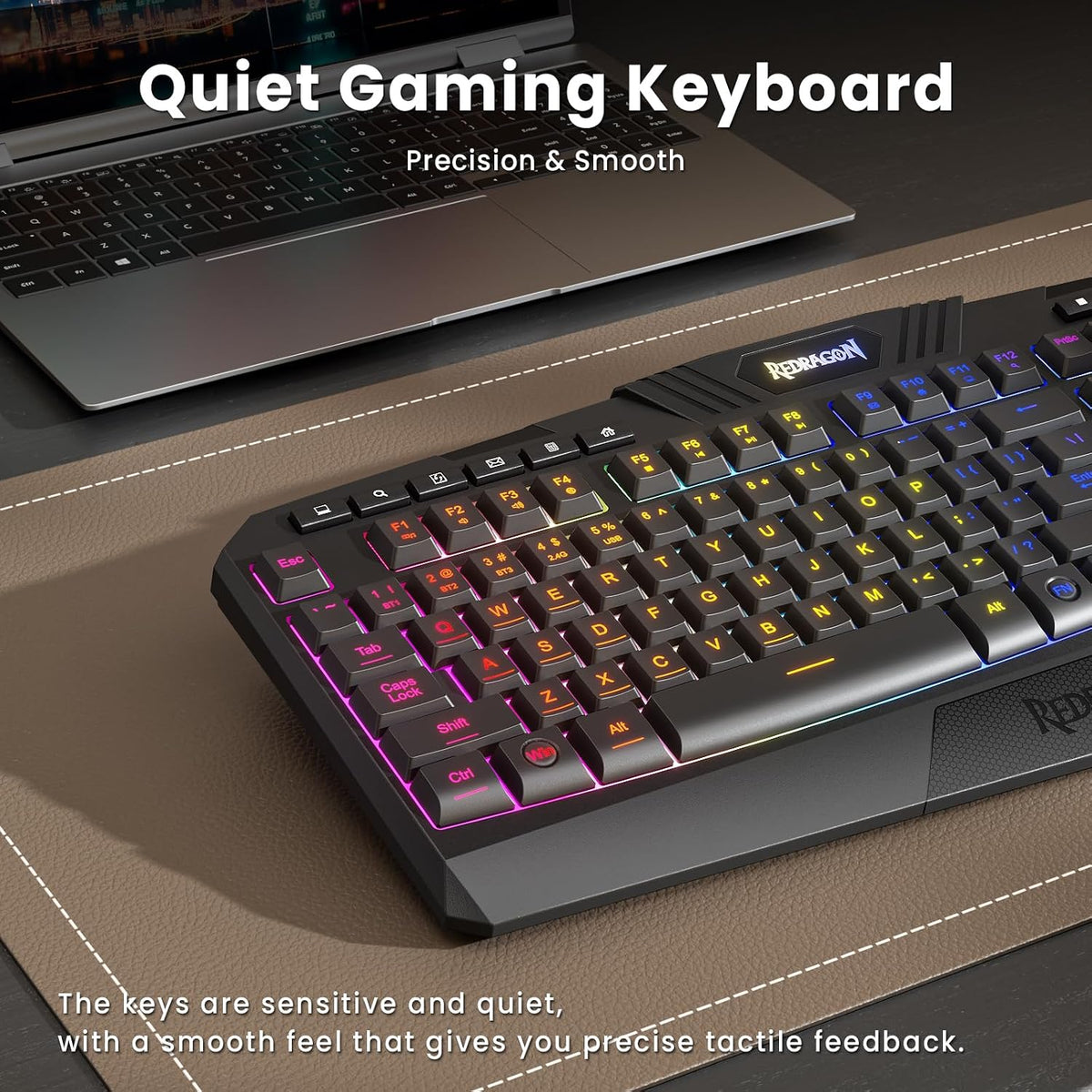Redragon S101M-KS Gaming Keyboard and Mouse Wireless with Tri-Mode, RGB Keybo...