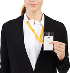 Amazon Basics ID Badge Holders, Vertical Clear Plastic 2.55" x 4.41" - Image 3