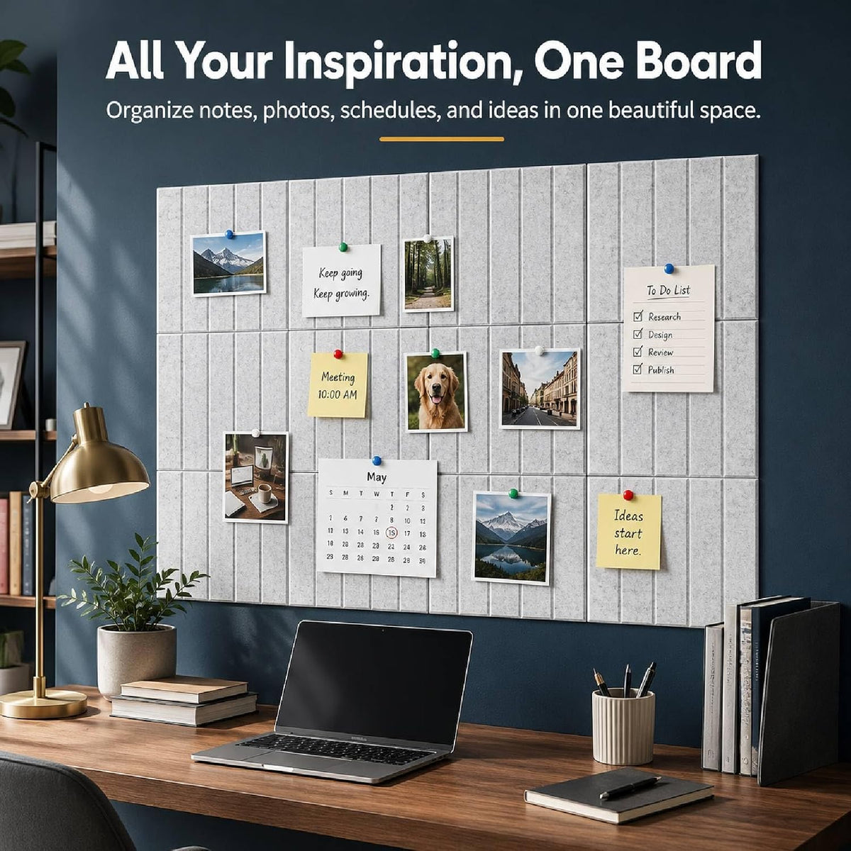 16 Pack Large Felt Bulletin Board & Cork Boards Alternative, 48"x48&...