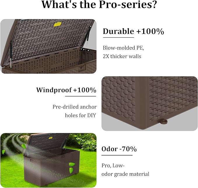 Decksplore 180 Gallon Pro Outdoor Storage Box Waterproof Lockable Resin Deck - Image 7