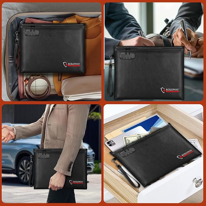 ROLOWAY Fireproof Document Bag, 6400℉ Fireproof Money Bag - Image 6