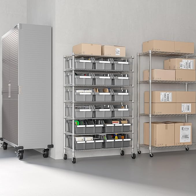 Seville Classics Heavy Duty NSF Bin Rack Solid Steel Wire Shelving Storage Unit - Image 12
