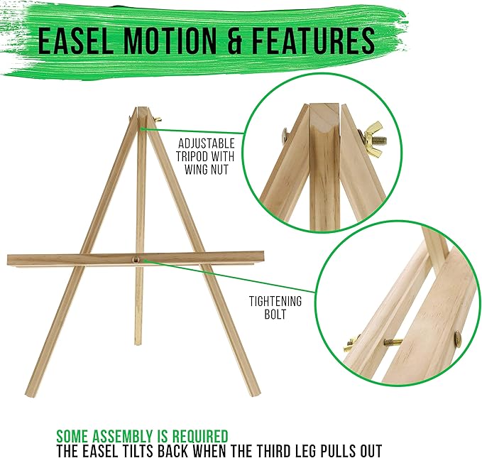 U.S. Art Supply 12" Natural Wood Tabletop Easel - Image 3