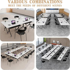 Goakwwuz Conference Room Table, Folding Conference Tables, Thicken Grey Tabletop - Image 6
