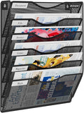 Wall File Organizer, 6 Tier Hanging File Folder Mail Organizer, Vertical Mesh by BOHDK