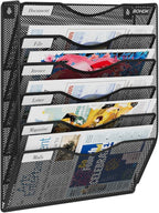 Wall File Organizer, 6 Tier Hanging File Folder Mail Organizer, Vertical Mesh by BOHDK