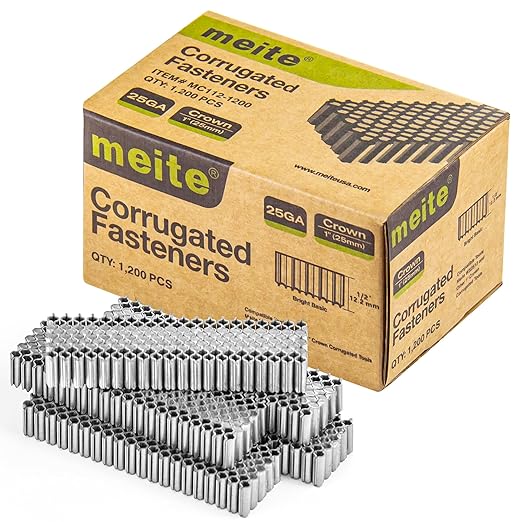 meite Corrugated Fasteners MC112 25 Gauge 1-Inch Crown 1/2-Inch Length Staples by meite
