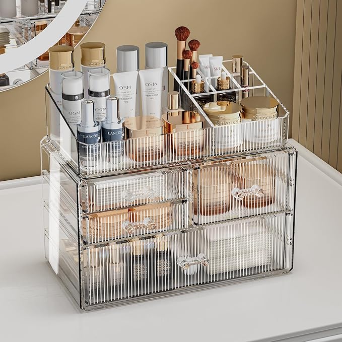 ZHIAI Stackable Storage Drawer, Acrylic Organizer, Cosmetic Organizer - Image 2