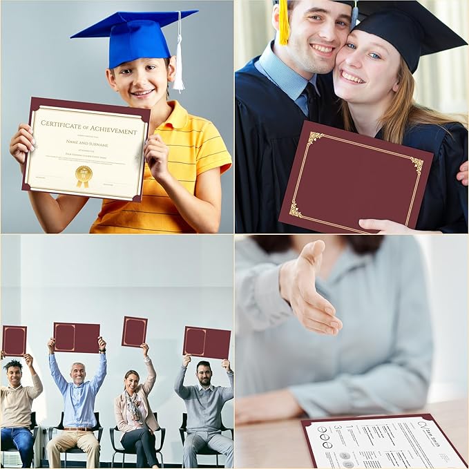 HAUTOCO 90 Packs Certificate Holders, Burgundy Diploma Holders, Document Award - Image 5