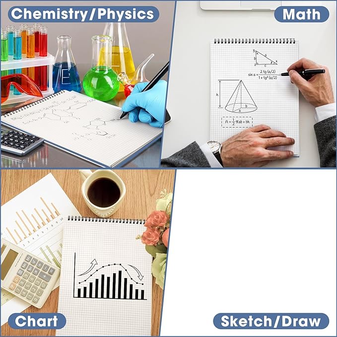 Engrowtic 2 Pack Top Spiral Graph Paper Notebooks 8.7 X11.4 Inch A4 Grid Paper - Image 3